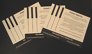 Piano rental postcards